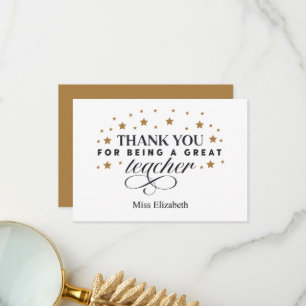 Remerciements Carte de remerciement pour être mon professeur