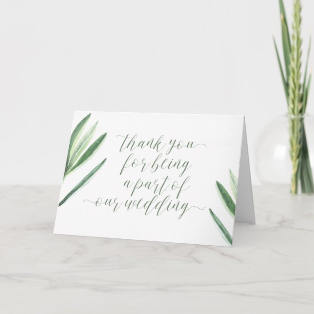 Remerciements Carte de Remerciement pour Être Partie de Notre Ma (Devant)