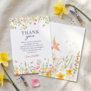 Remerciements Carte de remerciement pour fête d'anniversaire dan