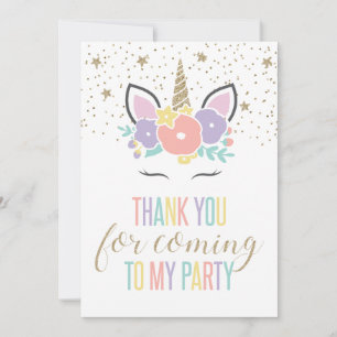 Remerciements Carte de remerciement pour fête d'anniversaire lic