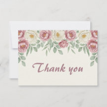 Carte de remerciement pour la fête de mariage en r