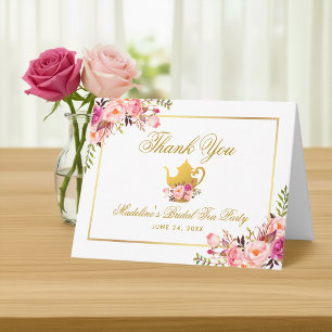 Remerciements Carte de remerciement pour la fête de thé de maria