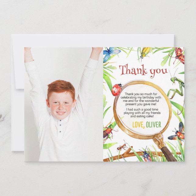 Remerciements Carte de remerciement pour la photo d'anniversaire (Devant)