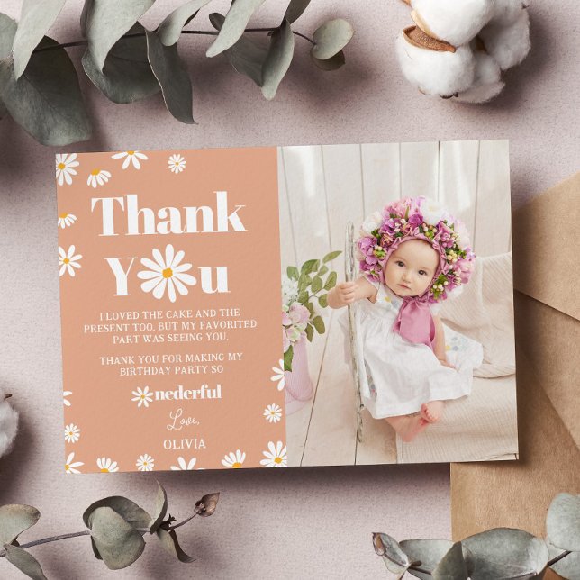 Remerciements Carte de remerciement pour la photo d'anniversaire (Créateur téléchargé)