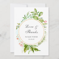 Carte de remerciement pour l'amour et la gratitude