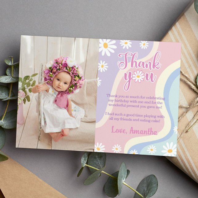 Remerciements Carte de remerciement pour l'anniversaire de Daisy (Créateur téléchargé)