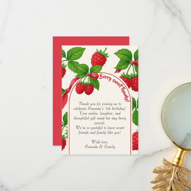 Remerciements Carte de remerciement pour l'anniversaire des enfa (Devant/Arrière en situation)