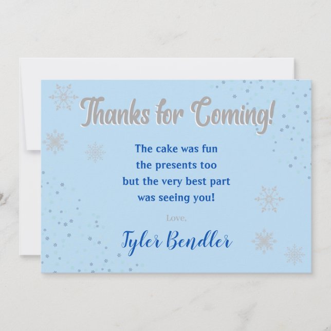 Remerciements Carte de remerciement pour le 1er anniversaire de  (Devant)