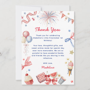 Remerciements Carte de remerciement pour le 1er anniversaire de