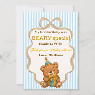 Remerciements Carte de remerciement pour le 1er anniversaire du 
