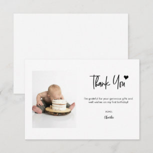 Remerciements Carte de remerciement pour le premier anniversaire