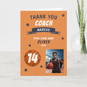 Remerciements Carte de remerciement pour l'entraîneur avec photo