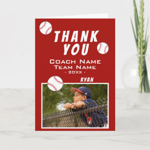 Remerciements Carte de remerciement pour l'entraîneur de basebal