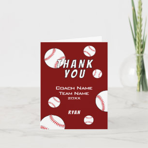 Remerciements Carte de remerciement pour l'entraîneur de basebal