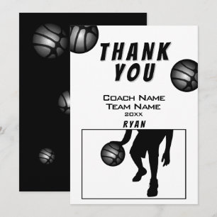 Remerciements Carte de remerciement pour l'entraîneur de basket-