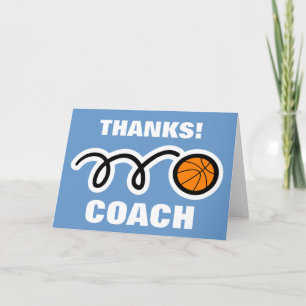 Remerciements Carte de remerciement pour l'entraîneur de basket-