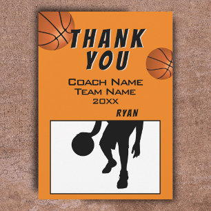 Remerciements Carte de remerciement pour l'entraîneur de basket-