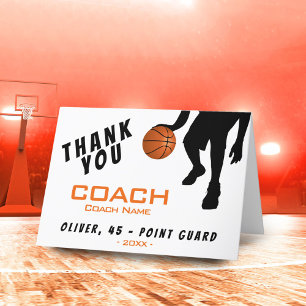 Remerciements Carte de remerciement pour l'entraîneur de basket-