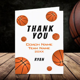 Remerciements Carte de remerciement pour l'entraîneur de basketb