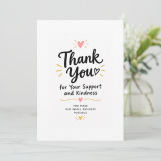 Remerciements Carte de remerciement pour les clients d'une petit