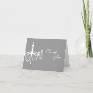 Remerciements Carte de remerciement pour lustre blanc et argent