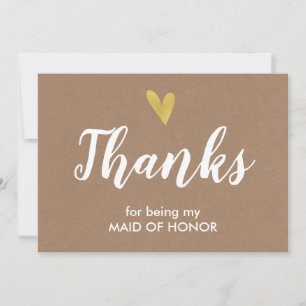 Remerciements Carte de remerciement pour ma demoiselle d'honneur