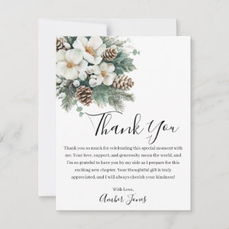Remerciements Carte de remerciement pour mariage d'hiver Snow In