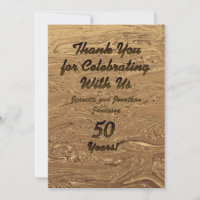 Carte de remerciement pour noces d'or 50ème annive