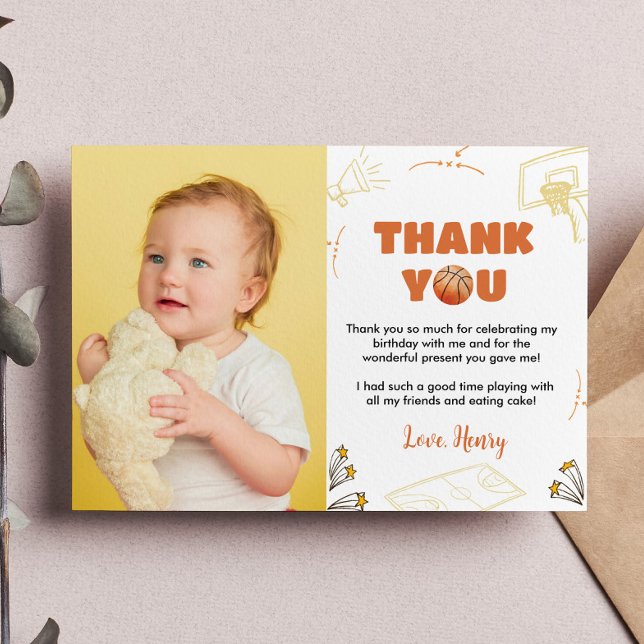 Remerciements Carte de remerciement pour photo d'anniversaire de (Créateur téléchargé)