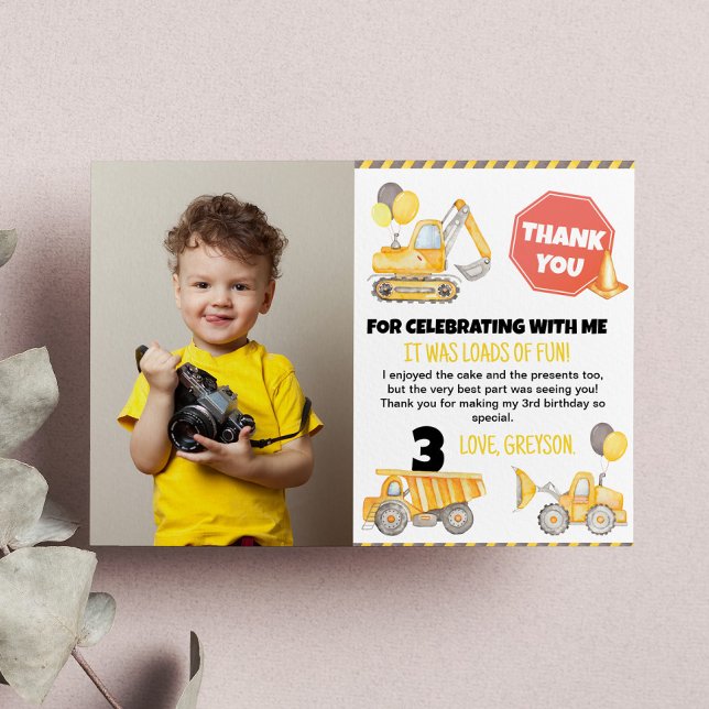 Remerciements Carte de remerciement pour photo d'anniversaire su (Créateur téléchargé)