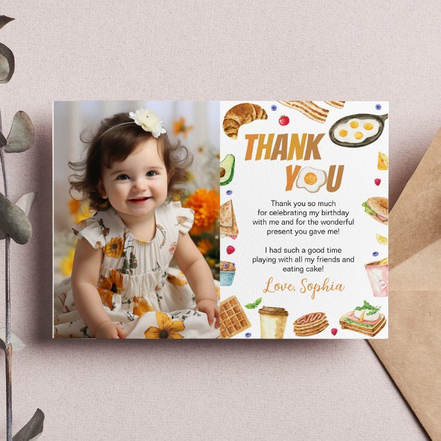 Remerciements Carte de remerciement pour photo de petit-déjeuner (Créateur téléchargé)