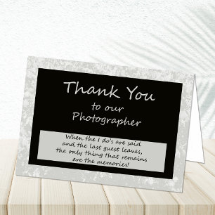 Remerciements Carte de remerciement pour photographe