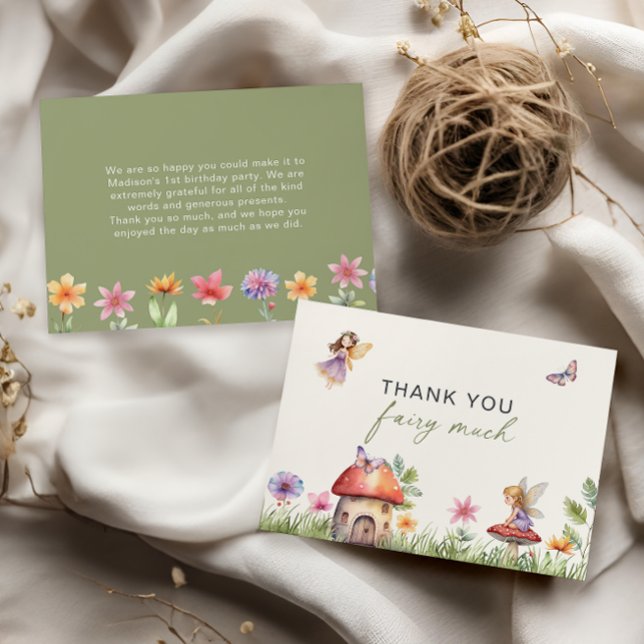 Remerciements Carte de remerciement pour premier anniversaire de (Créateur téléchargé)