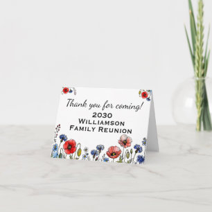 Remerciements Carte de remerciement pour réunion de famille aux