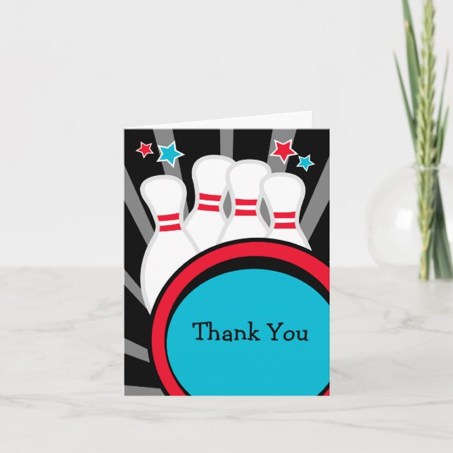 Remerciements Carte de remerciement pour soirée bowling (Devant)