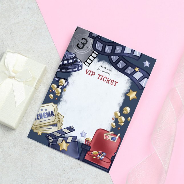 Remerciements Carte de remerciement pour soirée cinéma enfant an (Créateur téléchargé)