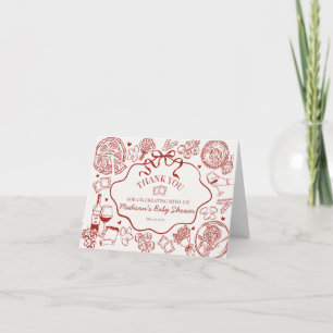 Remerciements Carte de Remerciement pour Soirée de Pâtes Italien