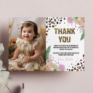 Remerciements Carte de remerciement pour un anniversaire avec ph