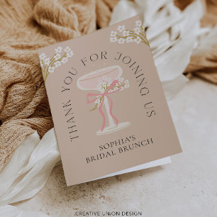 Remerciements Carte de remerciement pour un Brunch et une Mariée