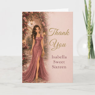 Remerciements Carte de remerciement pour un Sweet Sixteen dans u