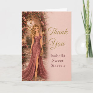 Remerciements Carte de remerciement pour un Sweet Sixteen dans u