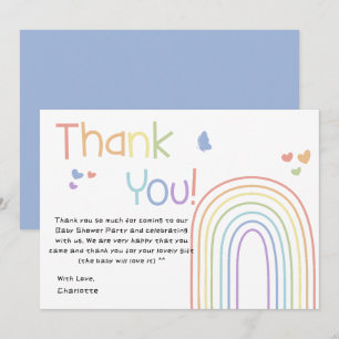 Remerciements Carte de Remerciement pour une Baby Shower Arc-en-