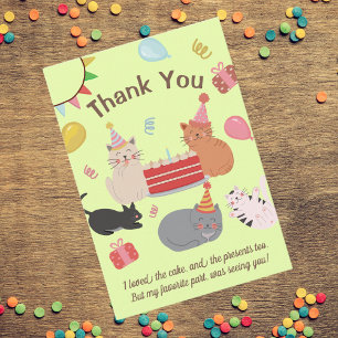 Remerciements Carte de remerciement pour une fête d'anniversaire