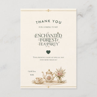Remerciements Carte de remerciement pour une fête de thé dans la