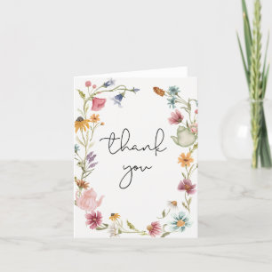 Remerciements Carte de remerciement pour une fête du thé aux fle