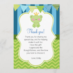 Remerciements Carte de remerciement Prince Frog