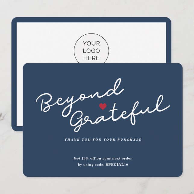 Remerciements Carte de remerciement professionnelle Simple Moder (Devant / Derrière)