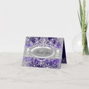 Remerciements Carte de remerciement Purple Princess Winter Wonde