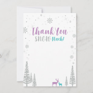 Remerciements Carte de remerciement Purple & Teal Winter Wonderl