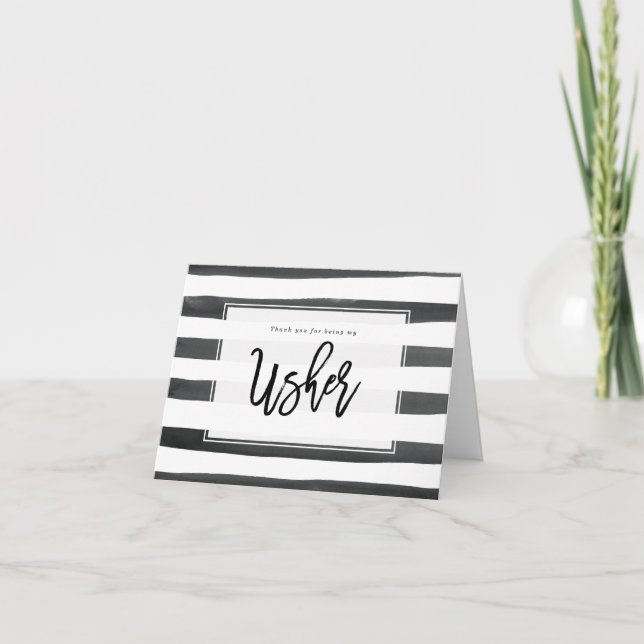 Remerciements carte de remerciement rayée pour mon placeur (Devant)